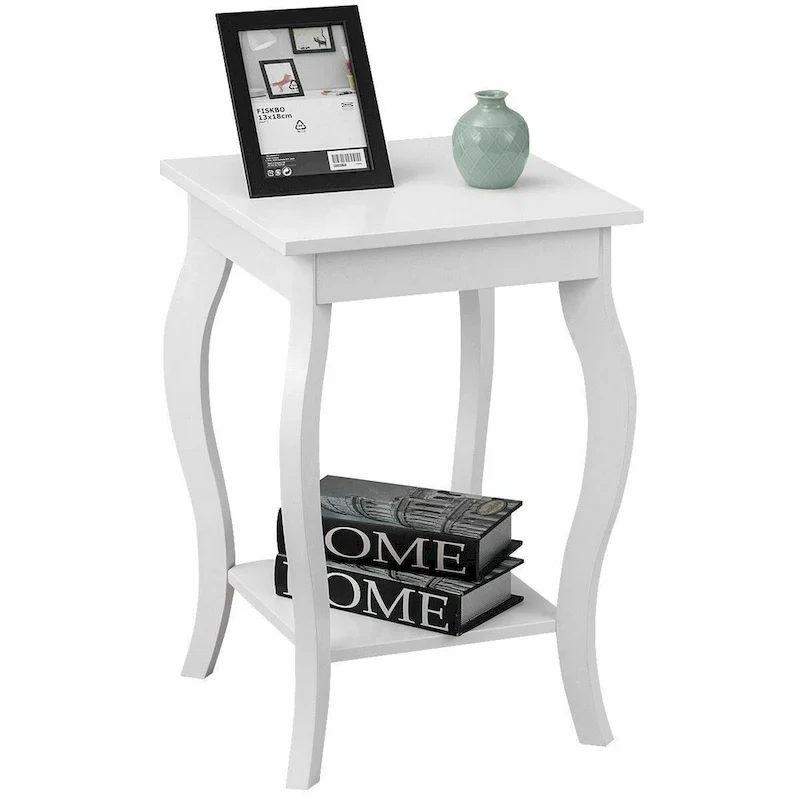 Narrow End Table with Open Display Shelf