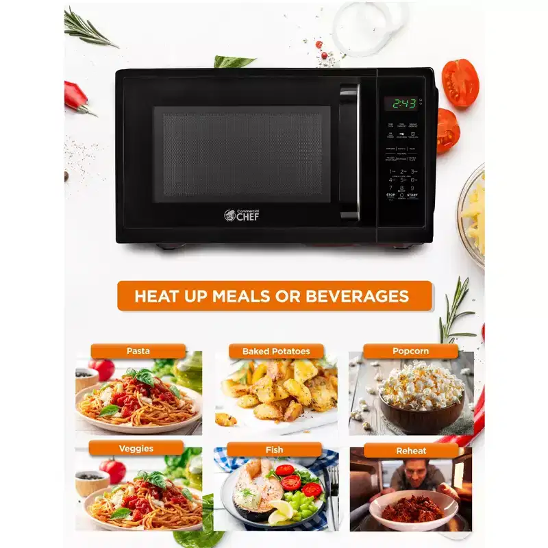 COMMERCIAL CHEF Countertop Microwave Oven 0.9 Cu. Ft. 900W