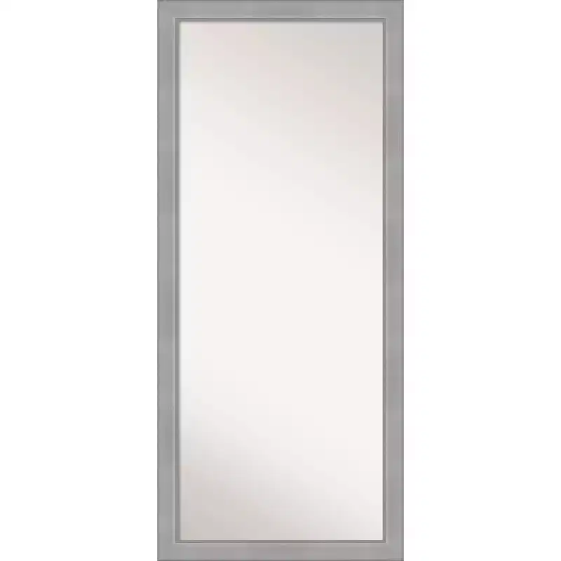 Brushed Nickel Full Length Floor Leaner Mirror, Single, Polystyrene Frame