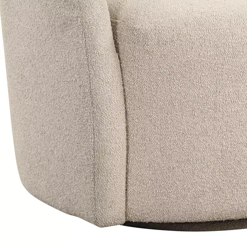 Lifestyle Solutions Bournemouth Swivel Accent Chair GrayBoucle: Minimalist Design, High-Density Foam, Solid Hardwood