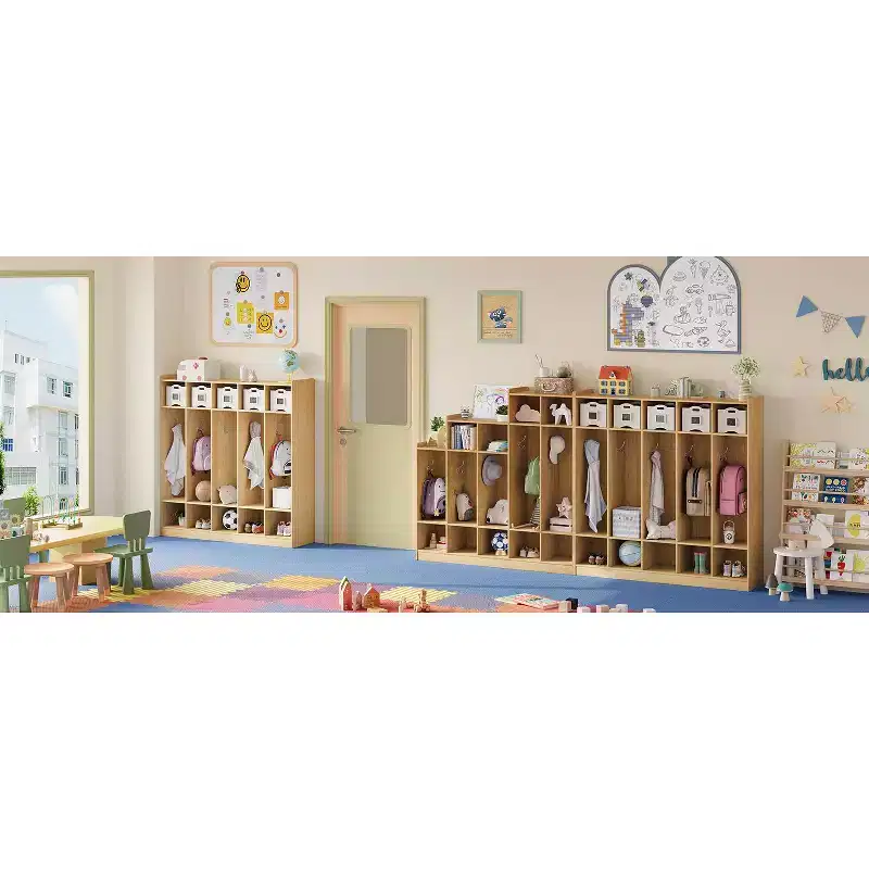 5-Section Classroom Coat Locker with 10 Cubbies, Daycare Cubby Storage Organizer with 10 Hooks for Home