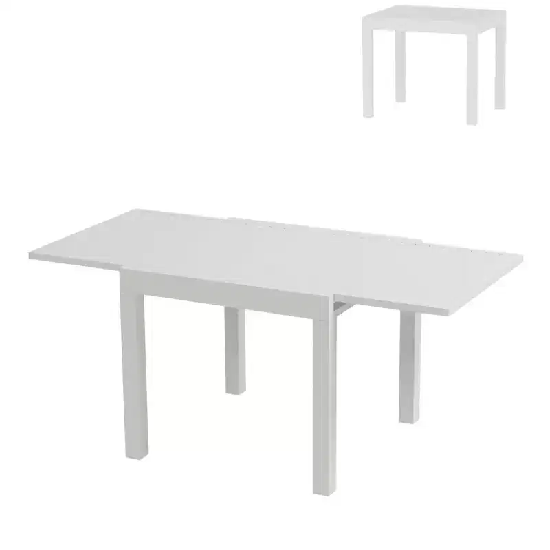 Expandable Patio Table for 4-6 Persons, Extentable Outdoor Dining Table Set 31.5-63, Aluminum Slat Frame, Rectangular, for Porch,Garden, Pools