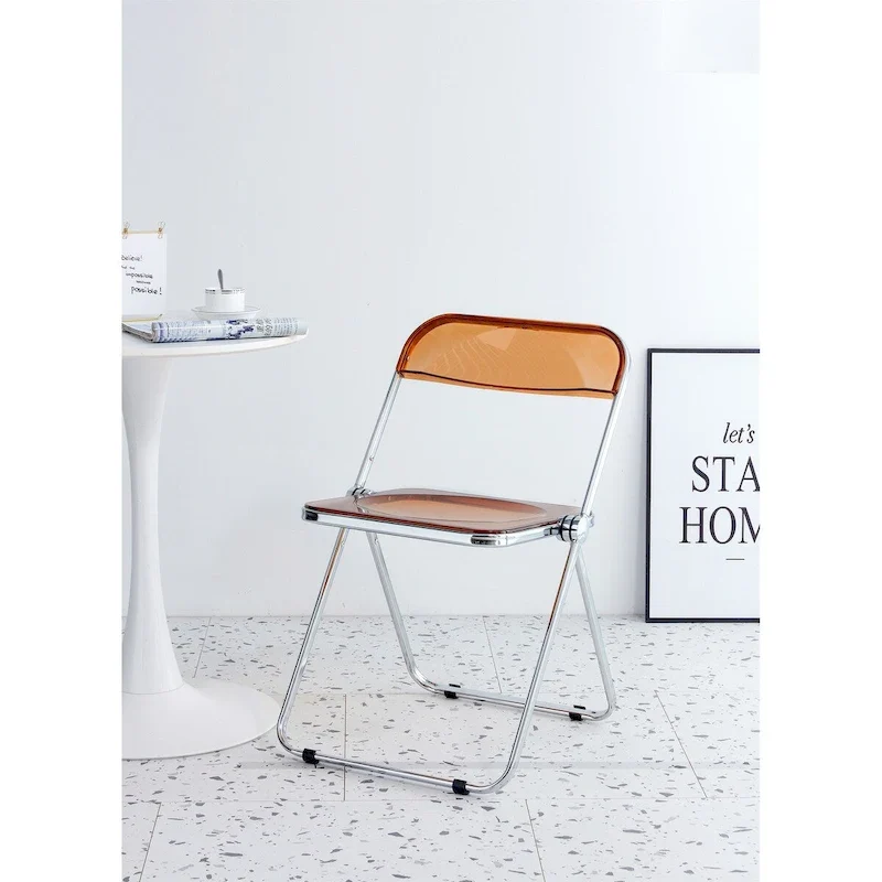 Yellow Clear Folding Chair, Steel Frame, Single Seat