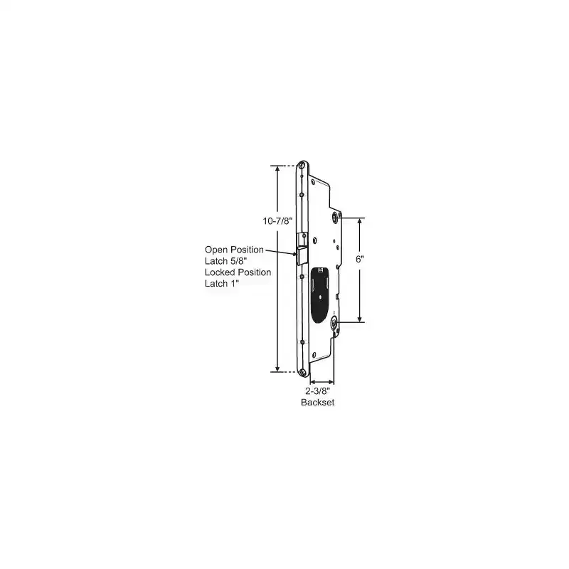 Brixwell Multipoint Mortise Lock, Steel Material, 10-7/8 Face Plate Height, 2-3/8 Backset Width, Reversible Door Handing, Dichromate Finish