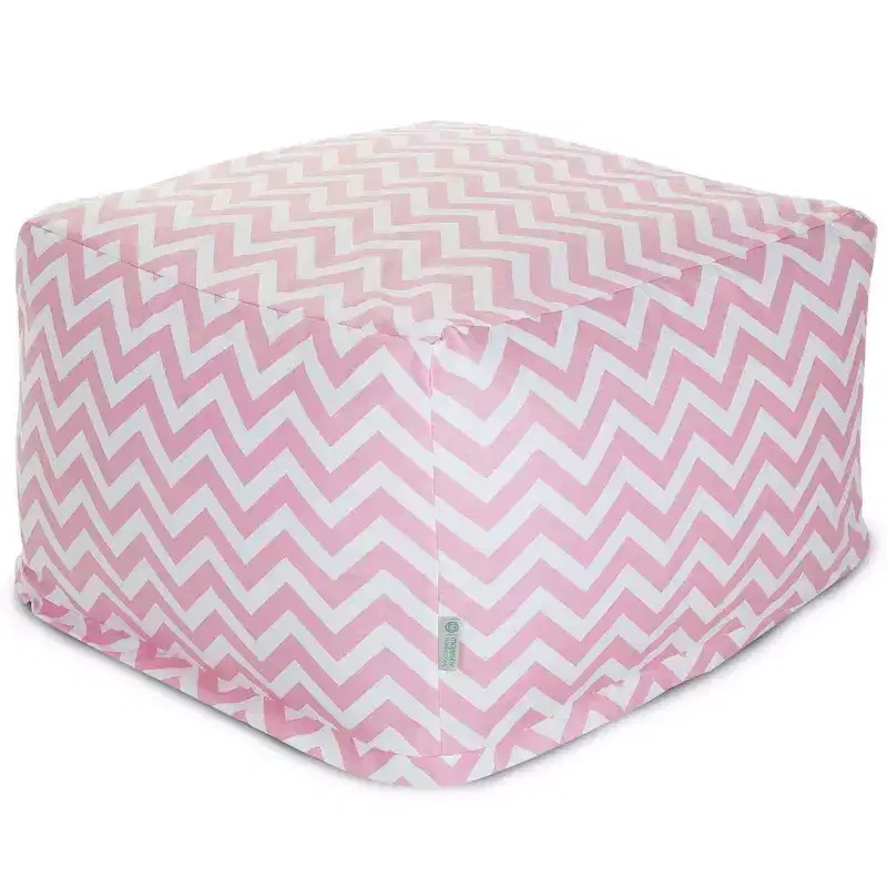 Square Ottoman Pouf 鈥?Chevron Pattern, 27x27x17, Removable Washable Cover