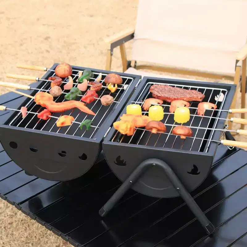 TUYOHW 16 3-In-1 Food-Grade Stainless Steel Charcoal Smoker,2-Tier Vertical BBQ Grill Smoker with Bulit-in Thermometer,Idea for Paties,Backyard,Black