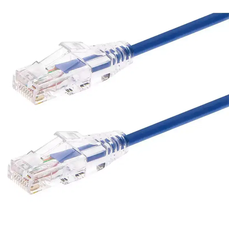 Monoprice Cat6 Ethernet Patch Cable - 5 feet - Blue | Snagless RJ45 Stranded 550MHz UTP CMR Riser Rated Pure Bare Copper Wire 28AWG - SlimRun Series