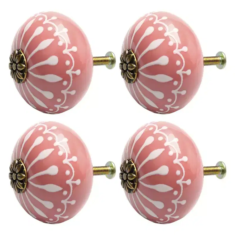 Unique Bargains Ceramic DIY Vintage Furniture Dressing Table Cabinet Knobs 4 Pcs