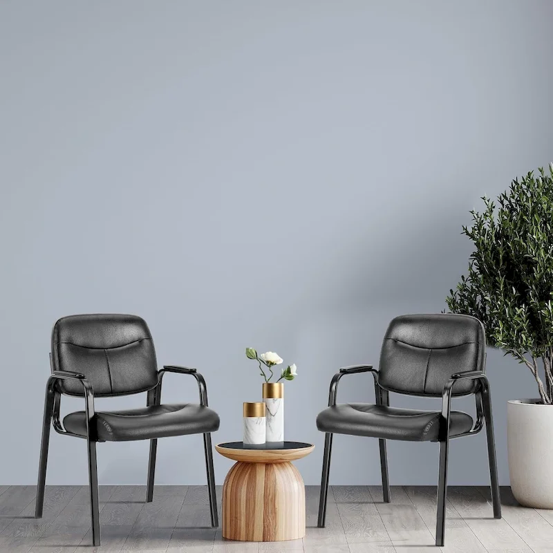 PU Leather Reception Chair, Guest Side Chair for Office and Lobby