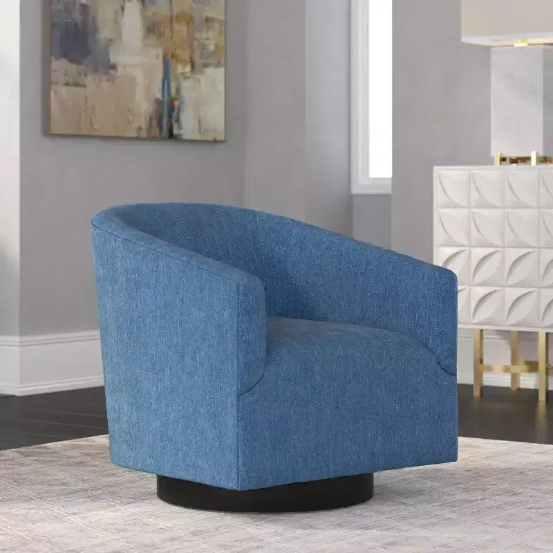 Comfort Pointe Geneva Wood Base Swivel Accent Chair