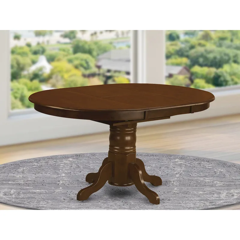 Extendable Oval Pedestal Dining Table with Butterfly Leaf