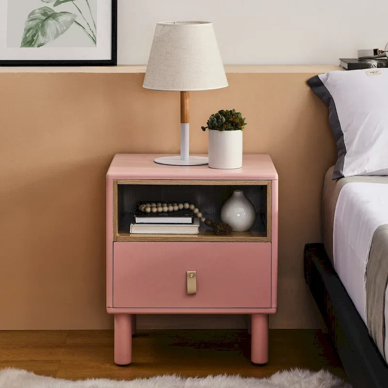 Single drawer bedside table,wooden bedside table, bedside table with drawer, compact bedside table, Nordic style bedside table