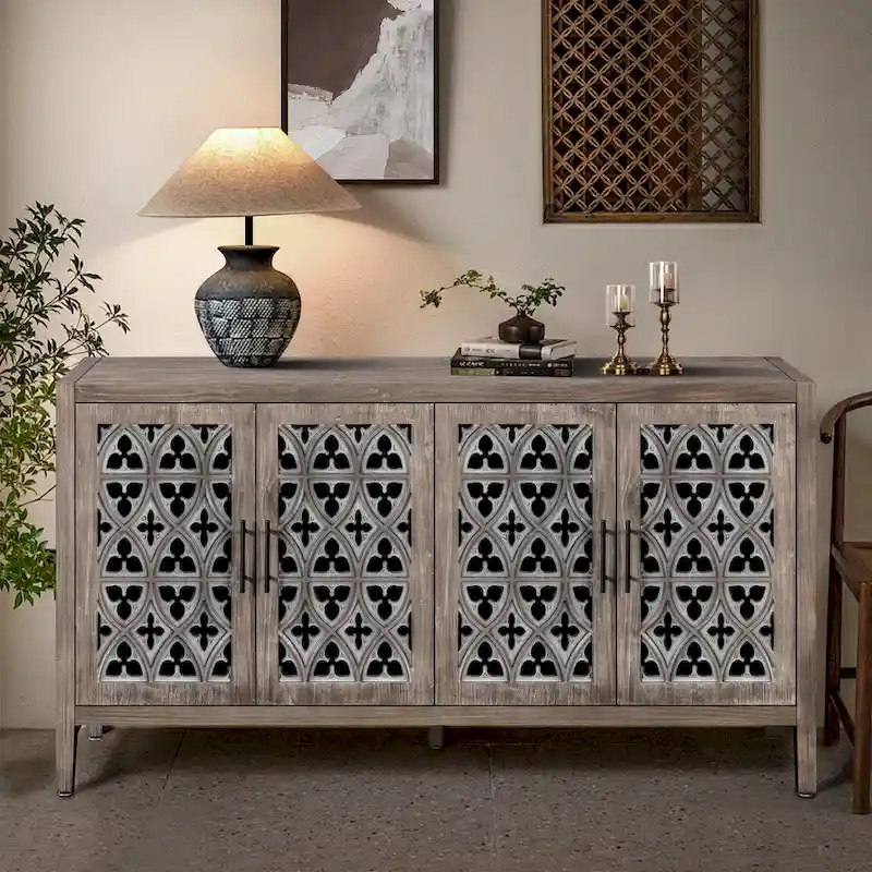 Hollow Four Door Antique Cabinet