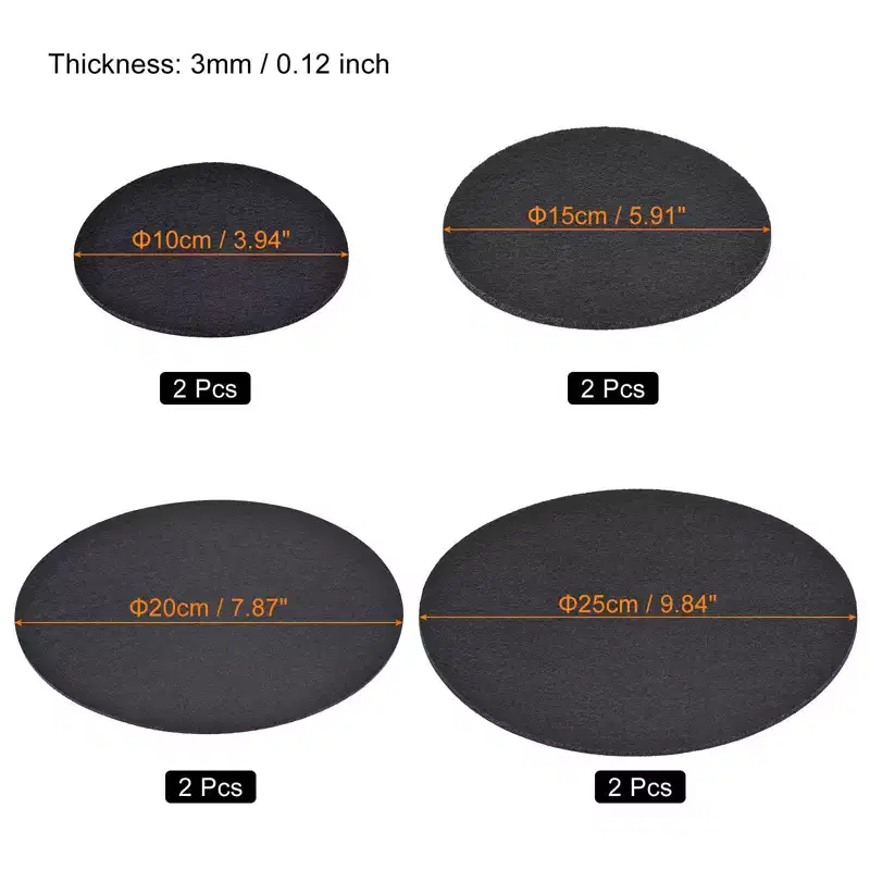 Unique Bargains Reversible Absorbent Waterproof Round Felt Plant Coasters Pad Mats 4 6 8 10 Inch 8 in 1 Set