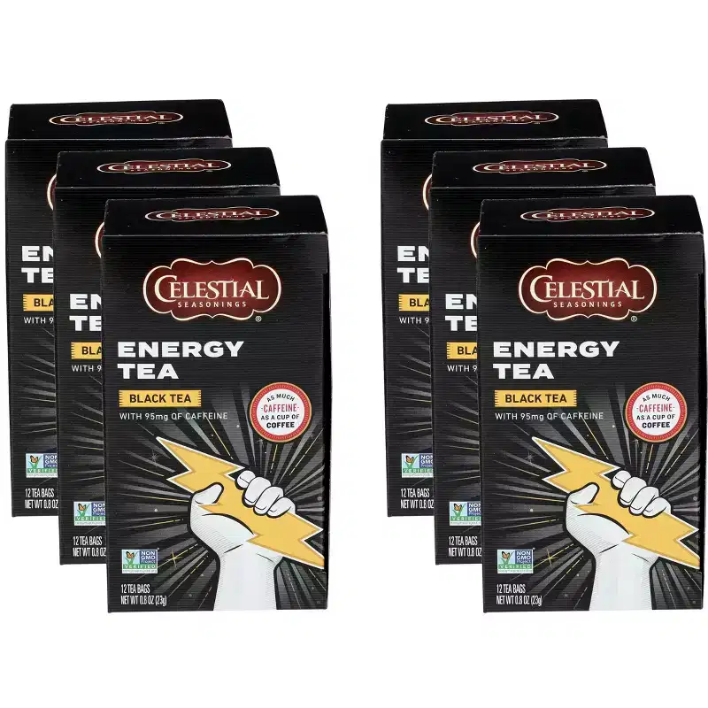 Celestial Seasonings Energy Black Tea - Case of 6 - 12 Bags
