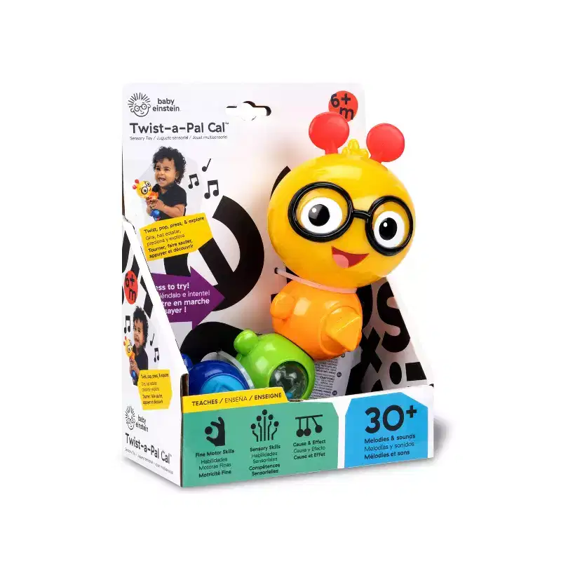 Baby Einstein Twist-a-Pal Cal Sensory Toy - 6-36m: Fine Motor Skills, Baby and Toddler Learning, Plastic