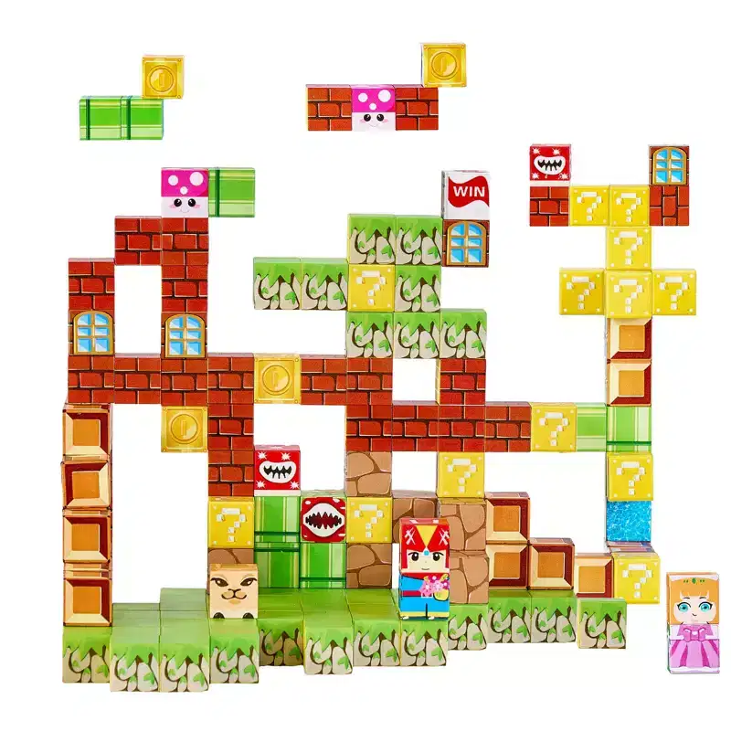 VEVOR Magnetic Blocks, 100 PCS Magnet Blocks Set, Magnetic Building Cubes for Kids, STEM Montessori Sensory Toys, Multicolored