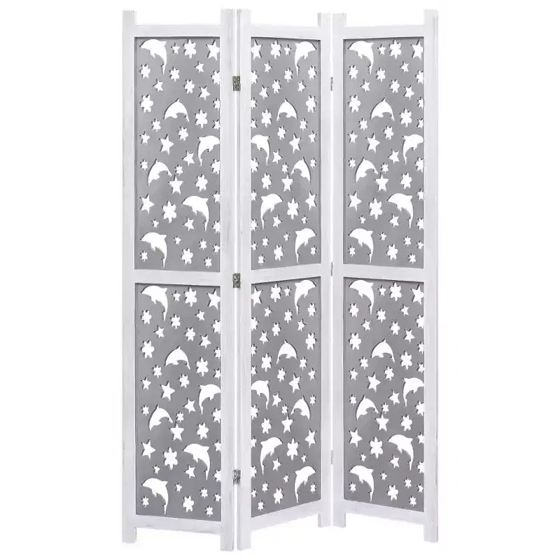 vidaXL Room Divider Folding Privacy Screen for Room Separation Solid Wood