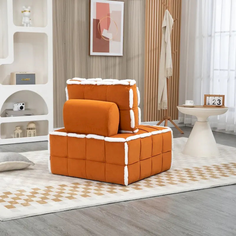 Upholstered Deep Seat Armless Chair Accent Single Lazy Sofa Lounge