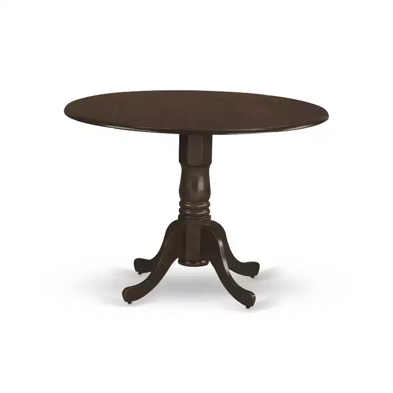 Gothic Dinette Set - Kitchen Table with Drop Leaves & Leather Chairs - 5 Piece