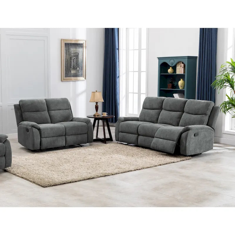Ronald Transitional Faux Leather Reclining Living Room Sofa Set