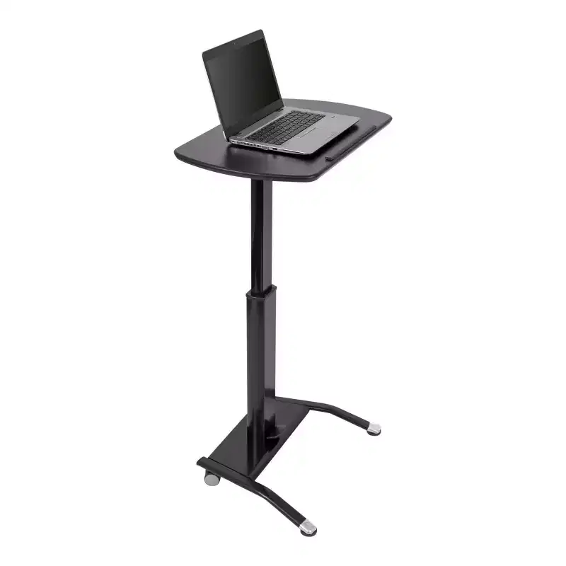 Pneumatic Adjustable Height Tilting Laptop Lectern & Speaker Podium 鈥?25.5W, 28鈥?2.5H