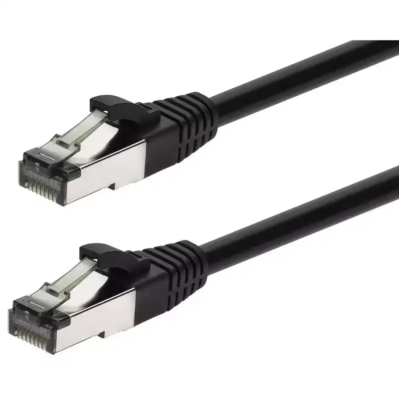 Monoprice Cat8 Patch Cable - 25 Feet - Black | Double Shielded (S/FTP), 28AWG, 2GHz, 40G, Pure Bare Copper, Snagless RJ45, Ethernet Cable