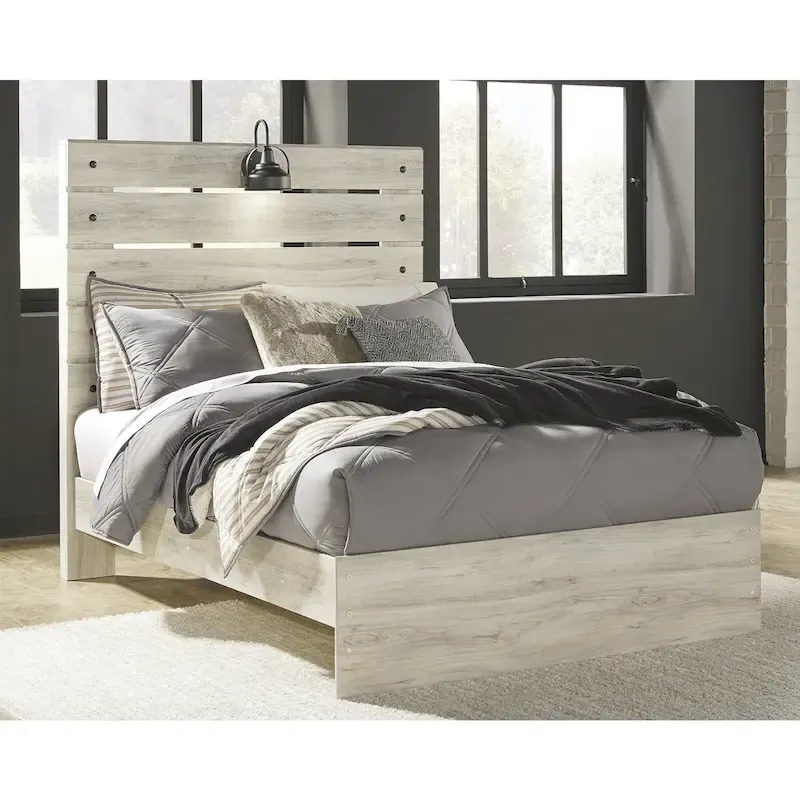 Whitewash Panel Bed
