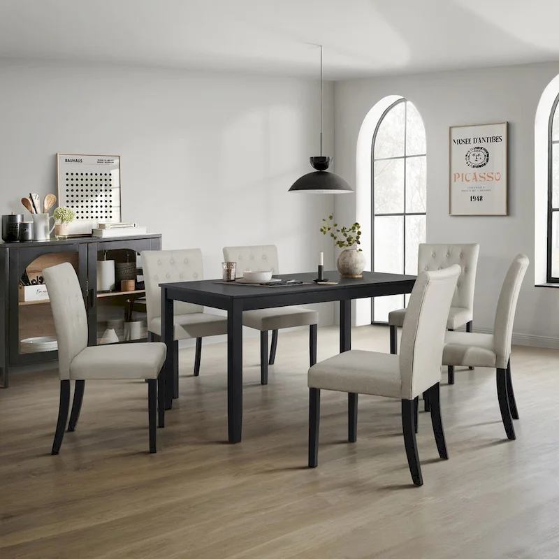 CraftPorch Glam 7-Piece Wooden Dining Chair