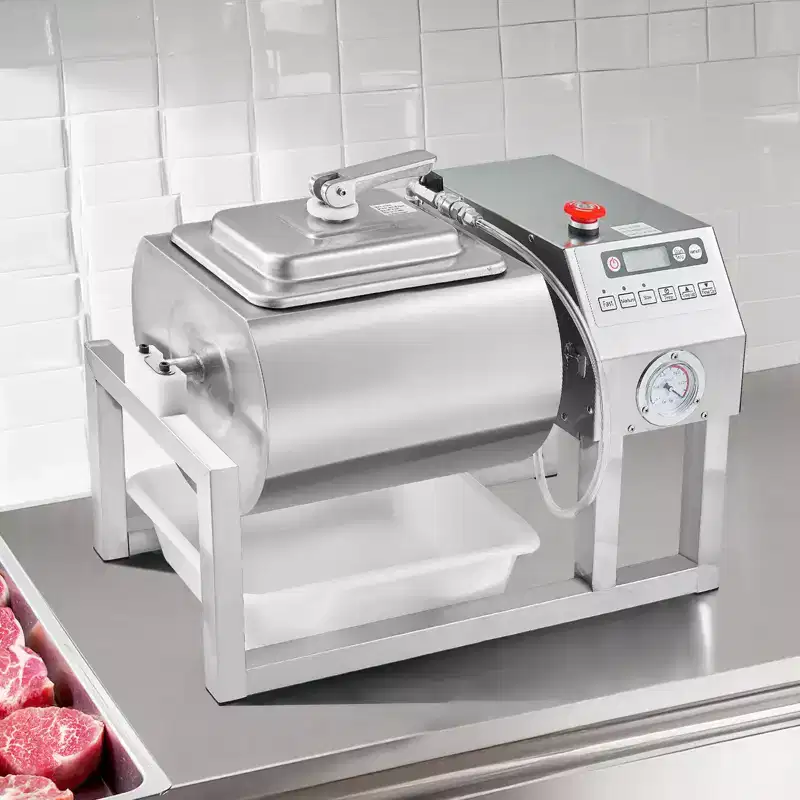 VEVOR Commercial Meat Tumbler Marinator, 20L Vacuum Tumbler Marinating Machine with Bidirectional Rotation and 3-Speed, Silver