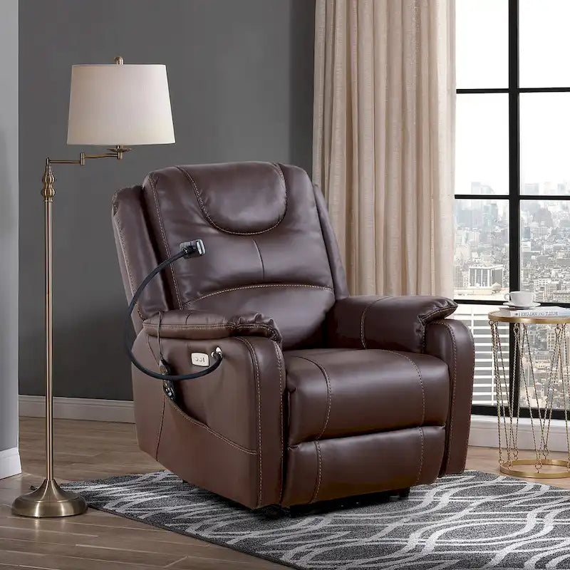 Christopher Knight Home Power Recliner Chair with Massage and USB Charge Ports