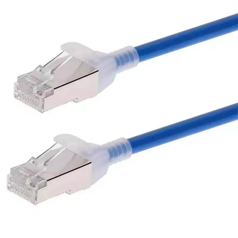 Monoprice Cat6A Ethernet Patch Cable - 3 Feet - Blue | Snagless, Double Shielded, Component Level, CM, 30AWG - SlimRun Series
