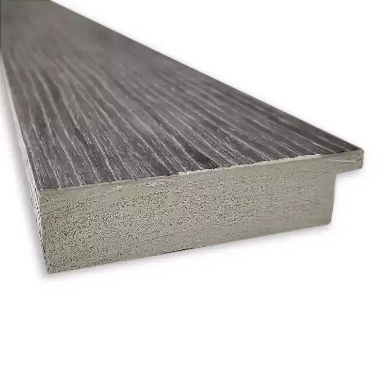 44 x 33 Non-Beveled Pinstripe Plank Gray Wall Mirror - Amanti Art