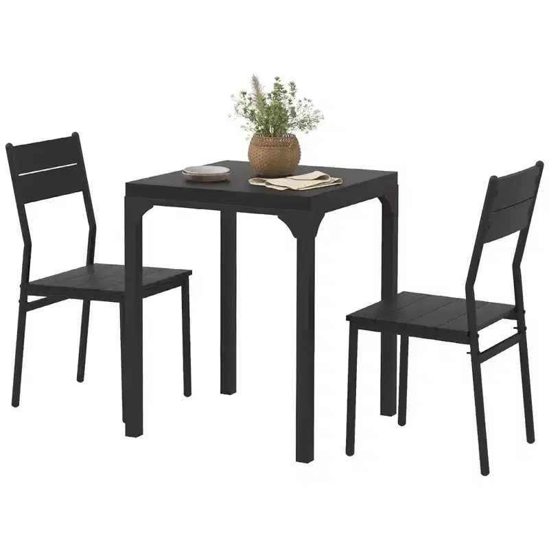 3 Piece Dining Room Set for 2, Dining Table Set for Breakfast Nook, Small Space, Apartment, Space Saving