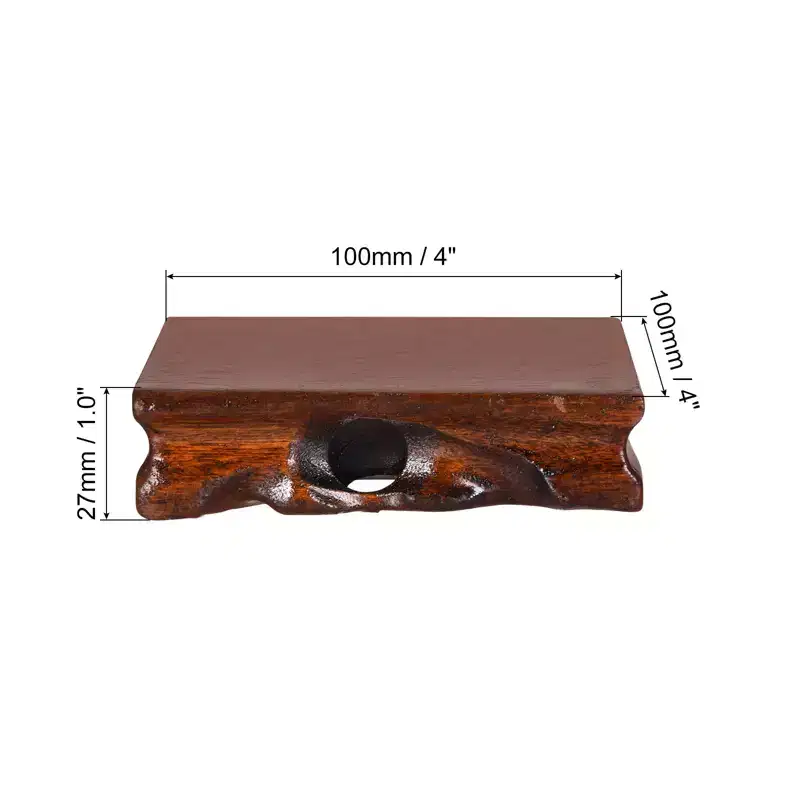 Unique Bargains Solid Wood Square Home Decor Planter Display Stand for Table Lamp Teapot Base