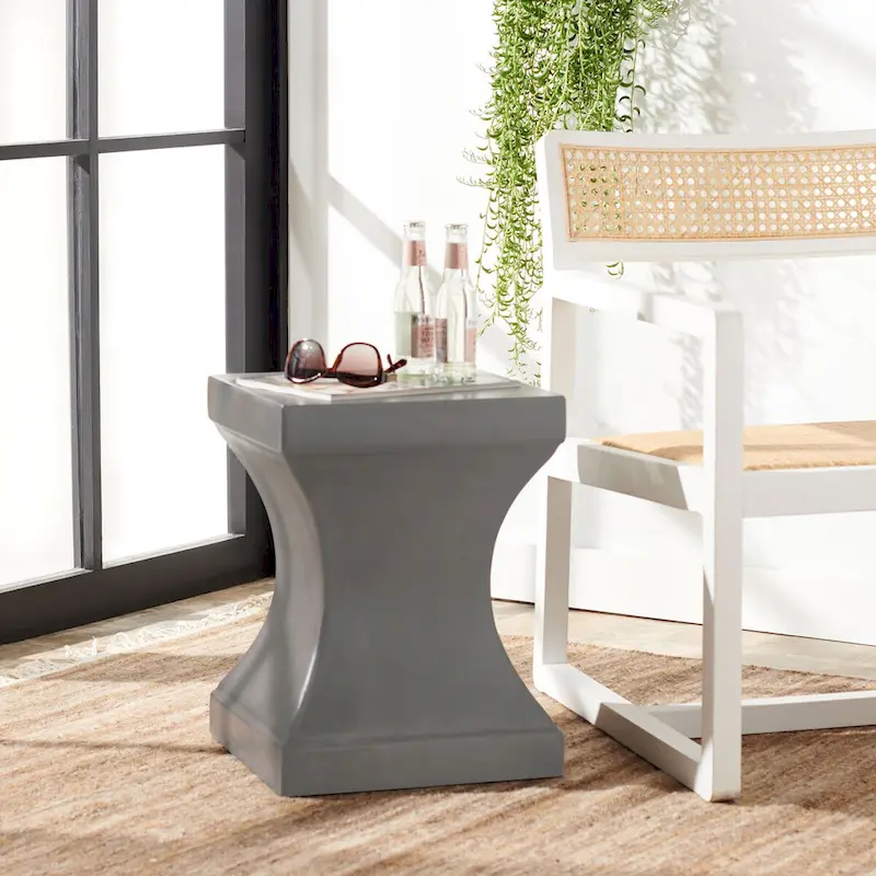 Concrete Indoor/Outdoor Accent Table - 13.7x13.7x17.7