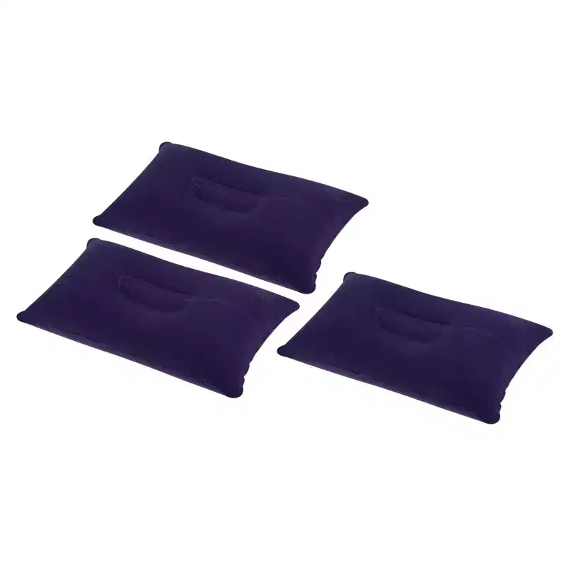 Unique Bargains Neck Support for Hiking Travel Flocked Inflatable Camping Pillows 3 Pcs 15 x 9.5