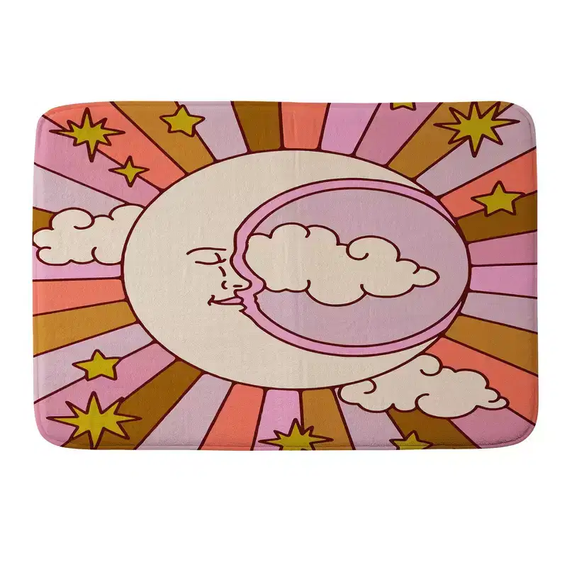 Deny Designs Kira Moonburst Memory Foam Bath Rug: Machine Washable, Woven Polyester Mat, 1'9"x2'10"