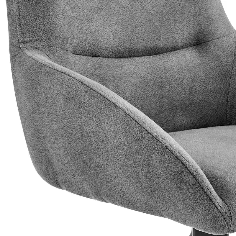 30 Odessa Barstool with Fabric Finish Black/Charcoal - Armen Living: Matte Metal Frame, Square Back
