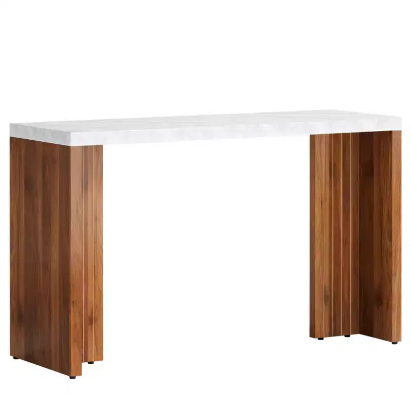 GDFStudio Andrew Modern 55 Faux Marble Bar Height Table