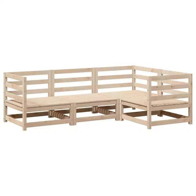vidaXL Patio Sofa Set in Rustic Wood with Cushions