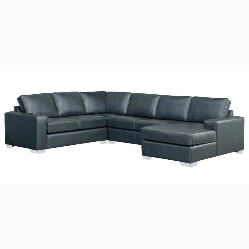 Mitchell Modern Premium Top Grain Italian Leather Sectional Sofa