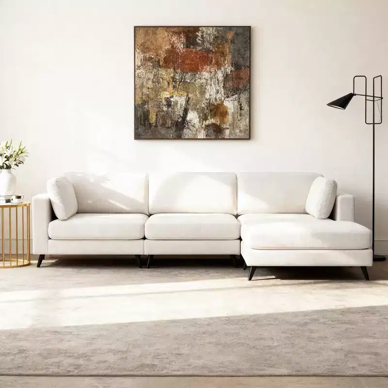 Hyleory Modern L-Shaped Sectional Sofa with Sleek Design