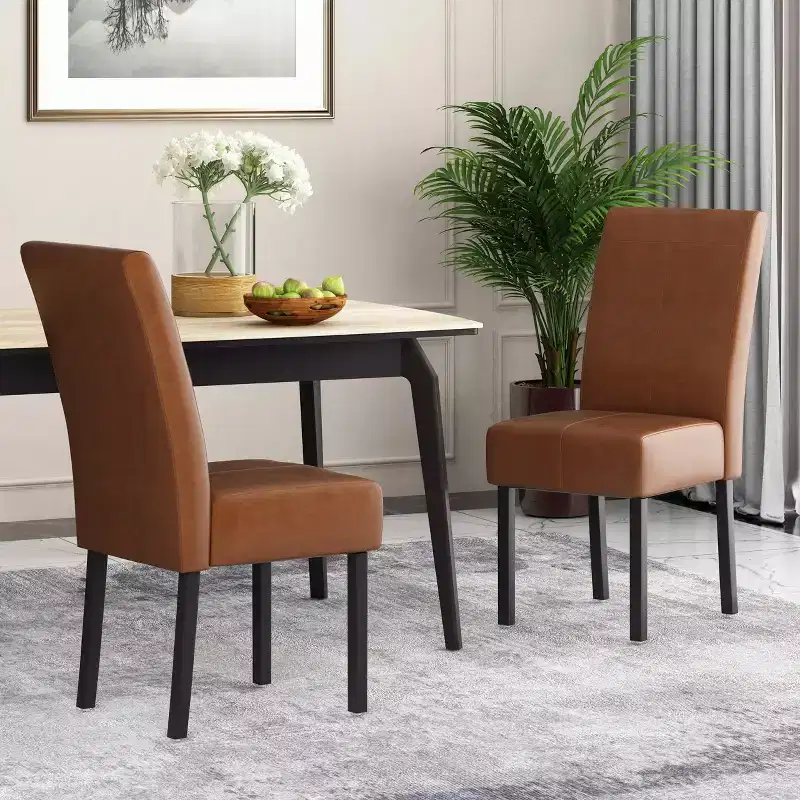 MAYEERTY Set of 2 Pertica KD Dining Chairs, Detachable Design Solid Frame, Dining Room