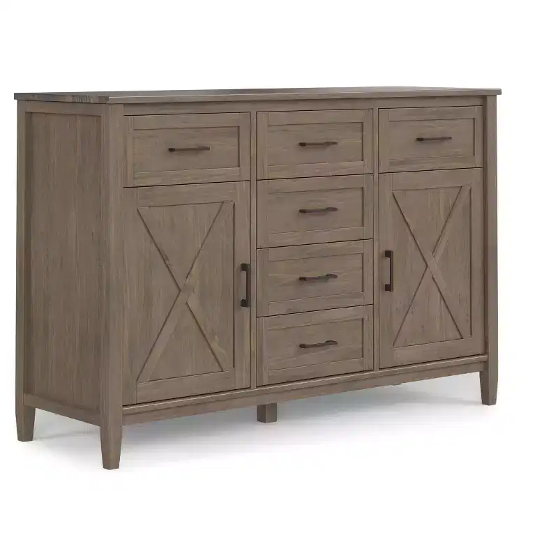 54-Inch Transitional Sideboard Buffet in Smoky Brown