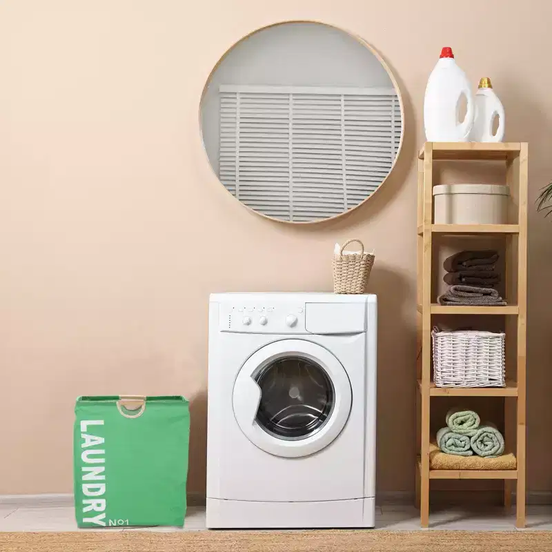 Collapsible Fabric Mesh Laundry Hamper �C Cotton Polyester Blend