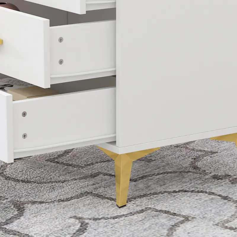 23.6 Tall 3 - Drawer Nightstand In White/Black