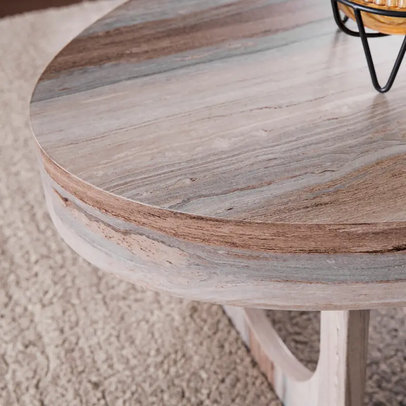 SEI Furniture Chadwick Contemporary Brown Faux Stone Coffee Table