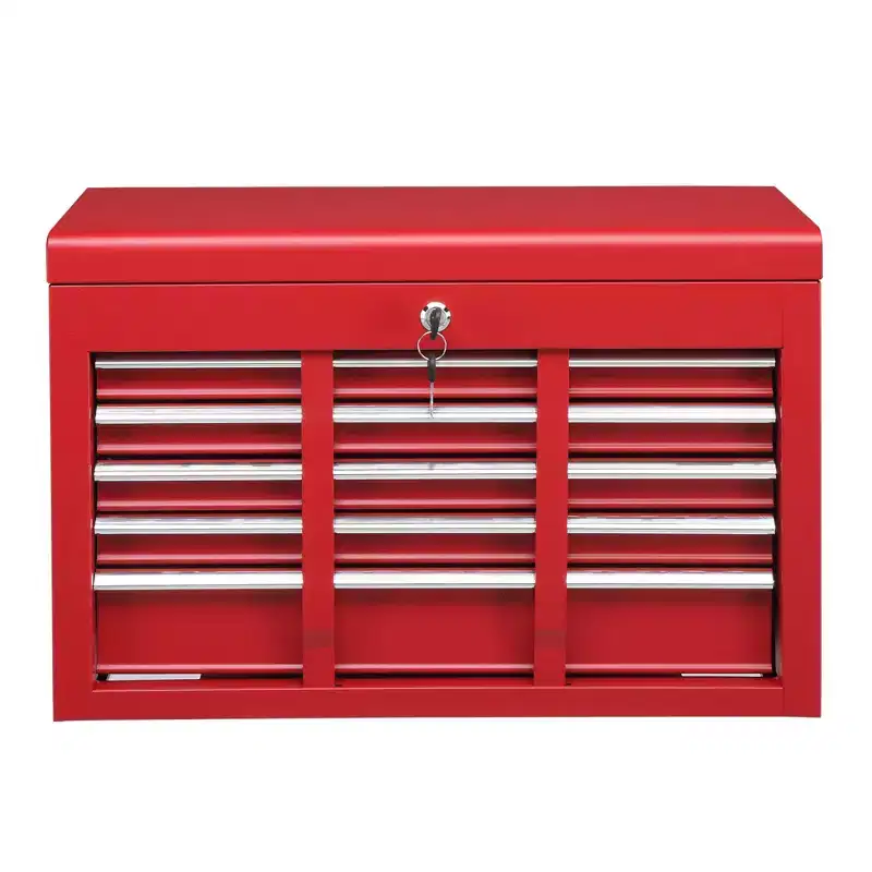 Karl Home 4-Drawers Tool Box Tool Storage Box for Warehouse and Repair Shop, Red