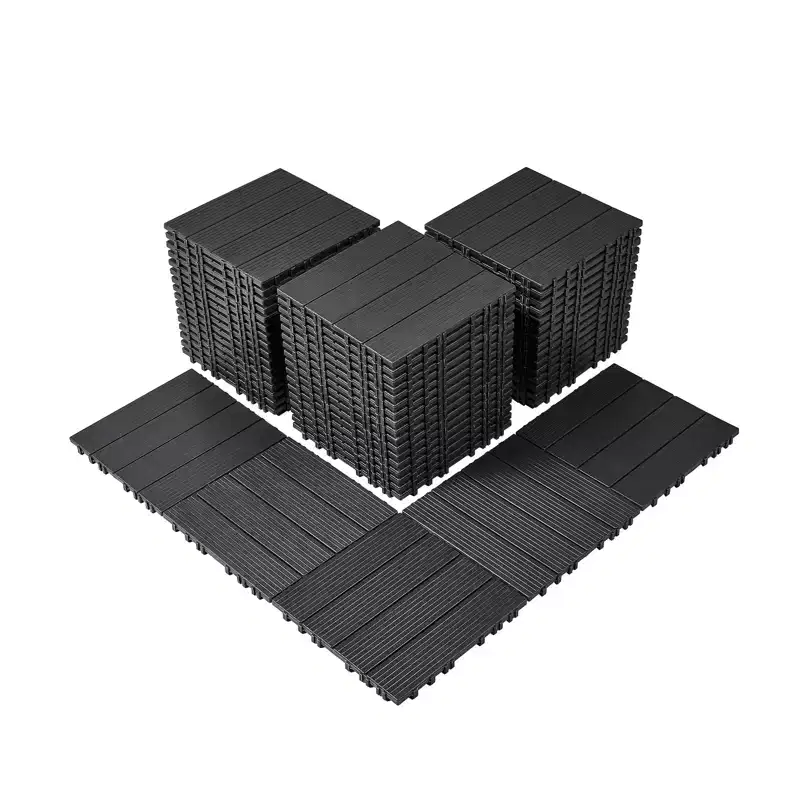 VEVOR Interlocking Deck Tiles, 54 Pack,12x12 54 sq. ft Plastic Waterproof Outdoor Flooring All Weather Use, Patio Floor Decking Covering Tiles
